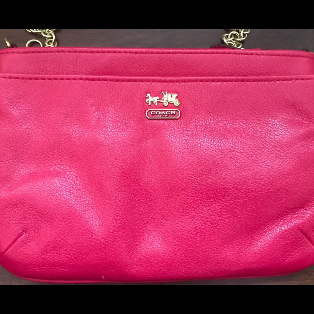 Coach Pink Leather Shoulder or Clutch NWOT